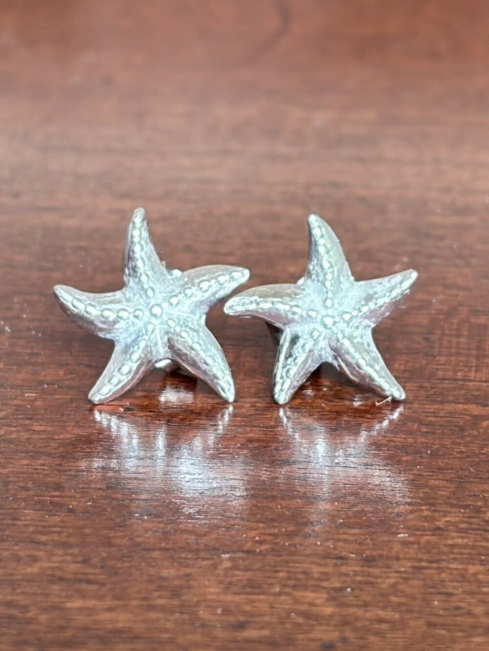 Vintage Kabana for Na Hoku 925 Sterling Silver Starfish Stud Earrings Coastal